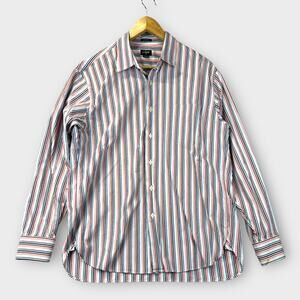J Crew Mens Bankers Striped Button Up Shirt Preppy Heritage Classic Sz L 16-16.5